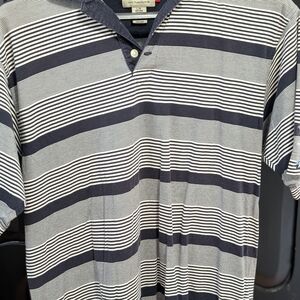 Cutter & Buck Navy and White Striped Men's Shirt